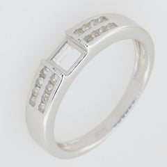 Sterling Silver Semi Mount Ring Setting Princess SQ 4.5mm Band Ring 20967 - Syzjewelry