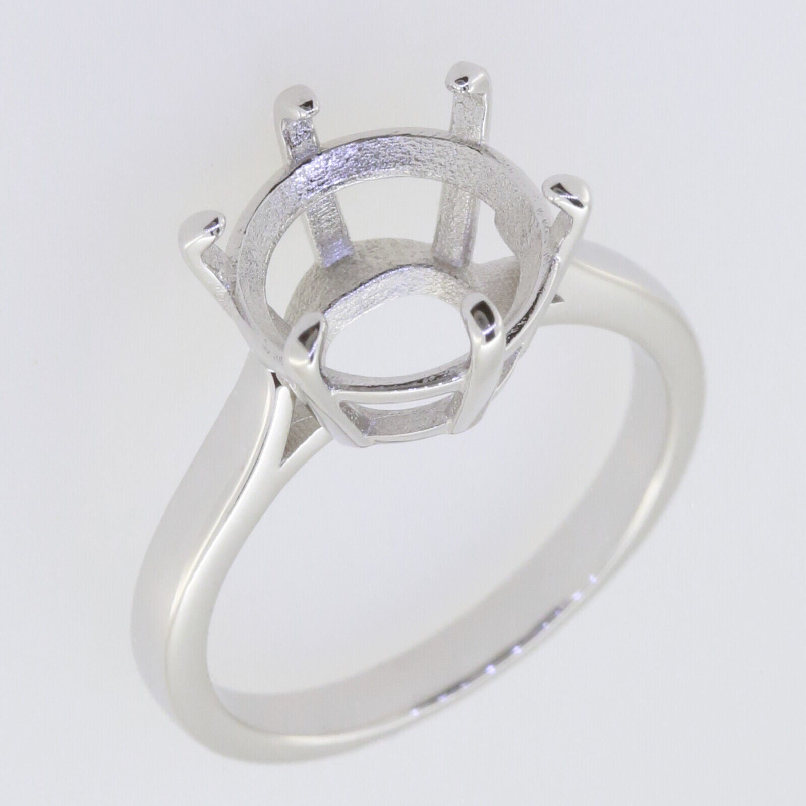 Sterling Silver Semi Mount Ring Setting Round RD 11x11mm solitaire - Syzjewelry