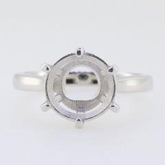 Sterling Silver Semi Mount Ring Setting Round RD 11x11mm solitaire - Syzjewelry