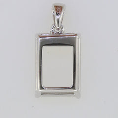 Sterling Silver Semi Mount Pendant Setting OCT 14x10mm White Topaz - Syzjewelry