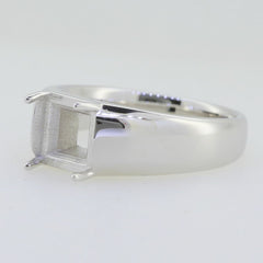 Men's 14K White Gold Semi Mount Ring Setting Princess SQ 7X7mm Size 10 - Syzjewelry