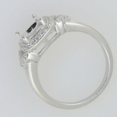 Sterling Silver Semi Mount Ring Setting Cushion CU 9x7mm White Topaz GTL2028 - Syzjewelry