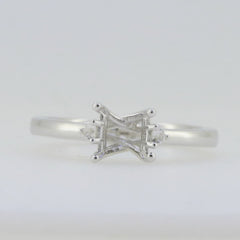 Sterling Silver Semi Mount Ring Setting Princess SQ 5.5X5.5mm GTL20333R - Syzjewelry