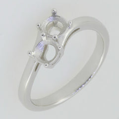 Sterling Silver Semi Mount Ring Setting Round RD 5.0mm White Topaz - Syzjewelry