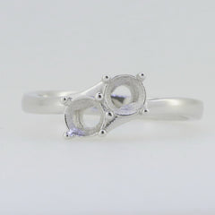 Sterling Silver Semi Mount Ring Setting Round RD 5.0mm White Topaz - Syzjewelry