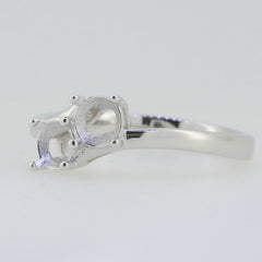 Sterling Silver Semi Mount Ring Setting Round RD 5.0mm White Topaz - Syzjewelry