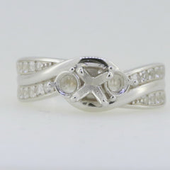 Sterling Silver Semi Mount Ring Setting Cushion CU 5X5mm White Topaz 20338R - Syzjewelry