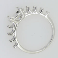 Sterling Silver Semi Mount Ring Setting Cushion CU 9x7mm OCT 5x3mm 9 Stones - Syzjewelry