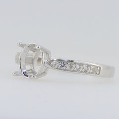 Sterling Silver Semi Mount Ring Setting Oval OV 8X6mm White Topaz GTL20334R - Syzjewelry