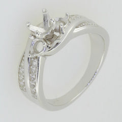 14K White Gold Semi Mount Ring Setting Cushion CU 5X5mm GTL20338R14K - Syzjewelry