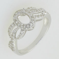 14K White Gold Semi Mount Ring Setting Oval OV 9x7mm PJC4667R14K - Syzjewelry