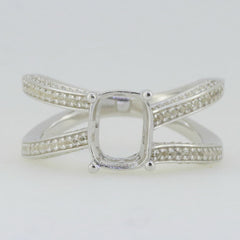 14K White Gold Semi Mount Ring Setting Cushion CU 9x7mm GTL20276R14K - Syzjewelry