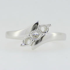 Sterling Silver Semi Mount Ring Setting Round RD 3.5x3.5mm White Topaz - Syzjewelry