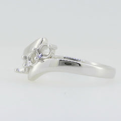 Sterling Silver Semi Mount Ring Setting Round RD 3.5x3.5mm White Topaz - Syzjewelry