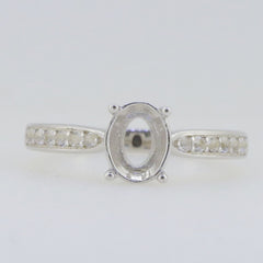 14K White Gold Semi Mount Ring Setting Oval OV 8X6mm GTL20334R14K - Syzjewelry