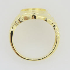 14K Yellow Gold Semi Mount Ring Setting Oval OV 14x10mm Cabochon Vintage Style - Syzjewelry