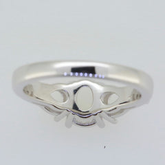 Sterling Silver Semi Mount Ring Setting Oval OV 8x6mm PE 7x5mm 3 Stones - Syzjewelry