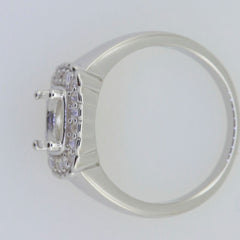 Sterling Silver Semi Mount Ring Setting Round RD 7x7mm White Topaz PJC7742R - Syzjewelry