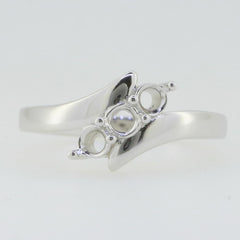 14K White Gold Semi Mount Ring Setting Round RD 3.5mm - Syzjewelry