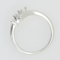 14K White Gold Semi Mount Ring Setting Round RD 3.5mm - Syzjewelry