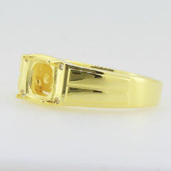 Men's Sterling Silver Semi Mount Ring Setting Cushion CU 8X8mm Yellow Gold - Syzjewelry