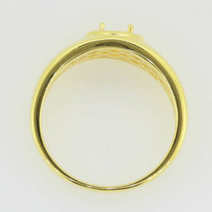 Men's 10K Yellow GoldSemi Mount Ring Setting Round RD 6x6mm - Syzjewelry