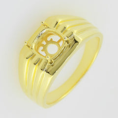 Men's 10K Yellow GoldSemi Mount Ring Setting Cushion CU 8X8mm PJC19575R14KY - Syzjewelry