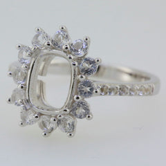 14K White Gold Semi Mount Ring Setting Cushion CU 9x7mm GTL20279R14KW - Syzjewelry