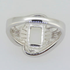 Sterling Silver Semi Mount Ring Setting Cushion Cu 10x8mm Halo Split S - Syzjewelry