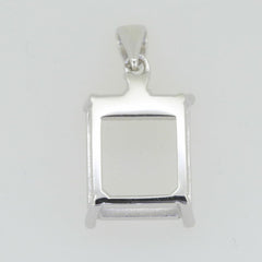 14K White Gold Semi Mount Pendant Setting Emerald OCT 12X10mm - Syzjewelry