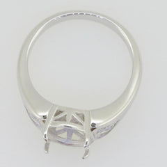 14K White Gold Semi Mount Ring Setting Oval OV 11X9mm - Syzjewelry