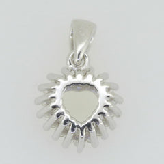 14K White Gold Semi Mount Pendant Setting Heart HT 6x6mm Solid - Syzjewelry