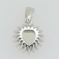 Sterling Silver Semi Mount Pendant Setting Heart HT 6x6mm White Topaz - Syzjewelry