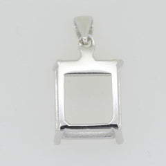 Sterling Silver Semi Mount Pendant Setting Emerald OCT 12X10mm - Syzjewelry