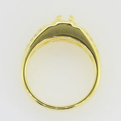 Men's 10K Yellow Gold Semi Mount Ring Setting Oval OV 7X5mm - Syzjewelry