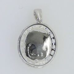 14K White Gold Semi Mount Pendant Setting Oval OV 12X10mm PJC1611P14KW - Syzjewelry