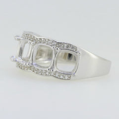 Sterling Silver Semi Mount Ring Setting Cushion CU 6x6mm White Topaz - Syzjewelry