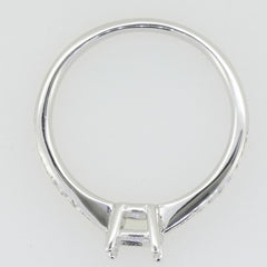 Sterling Silver Semi Mount Ring Setting Round RD 5x5mm White Topaz - Syzjewelry