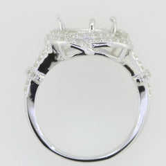 14K White Gold Semi Mount Ring Setting Trillion Tri 8X8mm - Syzjewelry