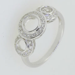 14K White Gold Semi Mount Ring Setting Round RD 5x5mm RD3.5mm - Syzjewelry