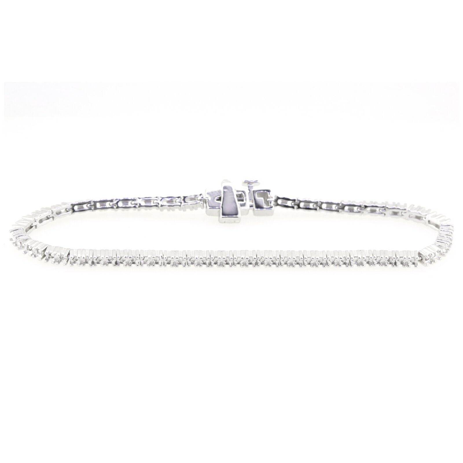 14K White Gold Semi Mount Tennis Bracelet Setting Oval OV 5X3mm 7 Inch - Syzjewelry