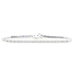 14K White Gold Semi Mount Tennis Bracelet Setting Oval OV 5X3mm 7 Inch - Syzjewelry