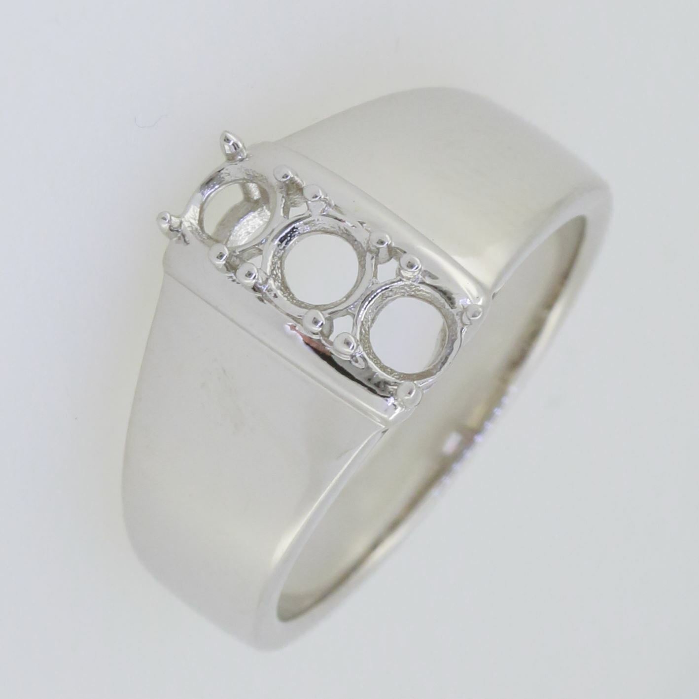 Sterling Silver Semi Mount Ring Setting Round RD 4x4mm White Topaz PJC16714R - Syzjewelry