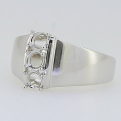 Sterling Silver Semi Mount Ring Setting Round RD 4x4mm White Topaz PJC16714R - Syzjewelry