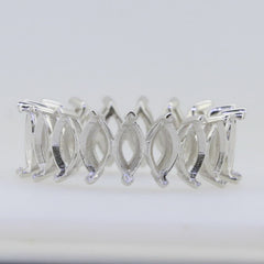 Sterling Silver Semi Mount Ring Setting Marquise MQ 7x3.5mm - Syzjewelry