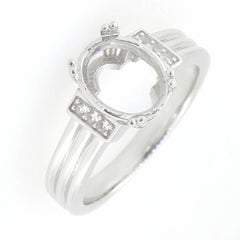 14K White Gold Semi Mount Ring Setting Oval OV 10X8mm DK21293R-1 - Syzjewelry