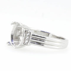 14K White Gold Semi Mount Ring Setting Oval OV 10X8mm DK21293R-1 - Syzjewelry