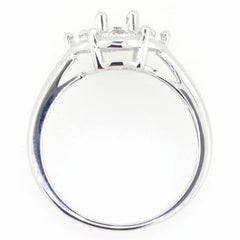 14K White Gold Semi Mount Ring Setting Oval OV 8X6mm PJC1772R-1 - Syzjewelry