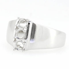 14K White Gold Semi Mount Ring Setting Round RD 4x4mm - Syzjewelry