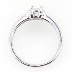 14K White Gold Semi Mount Ring Setting Round RD 4x4mm - Syzjewelry